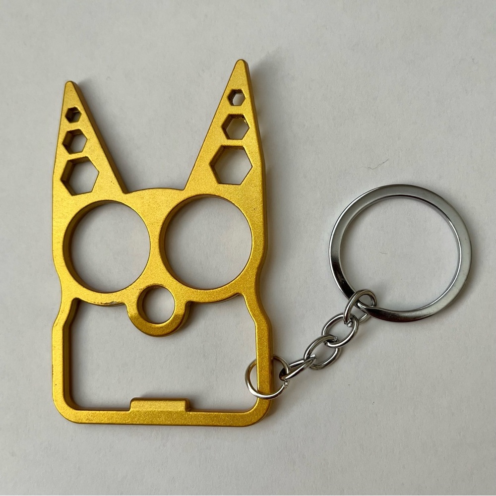 Gold Cat Self Defense Keychain